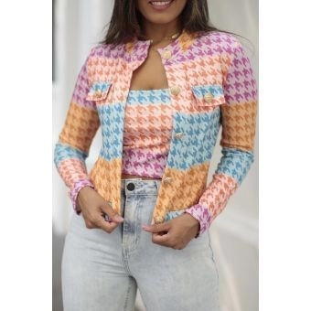 Conjunto Casaquinho Colorido Geometrico